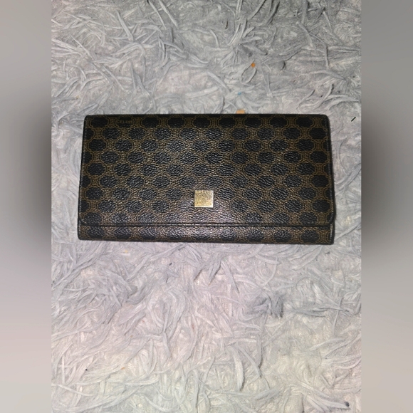 Celine Macadamia Brown & Black Signiture Long Wallet (EUC)(SEE PICS) - Picture 1 of 7